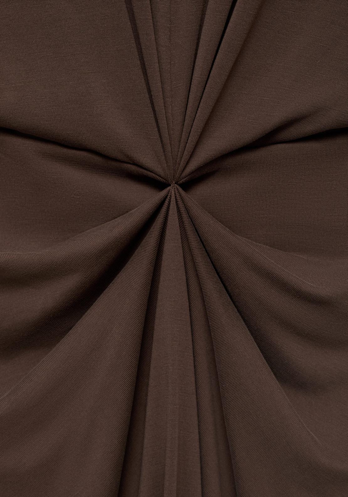 Mango Ricarda Drapped Dress - Brown 2 Shaws Department Stores