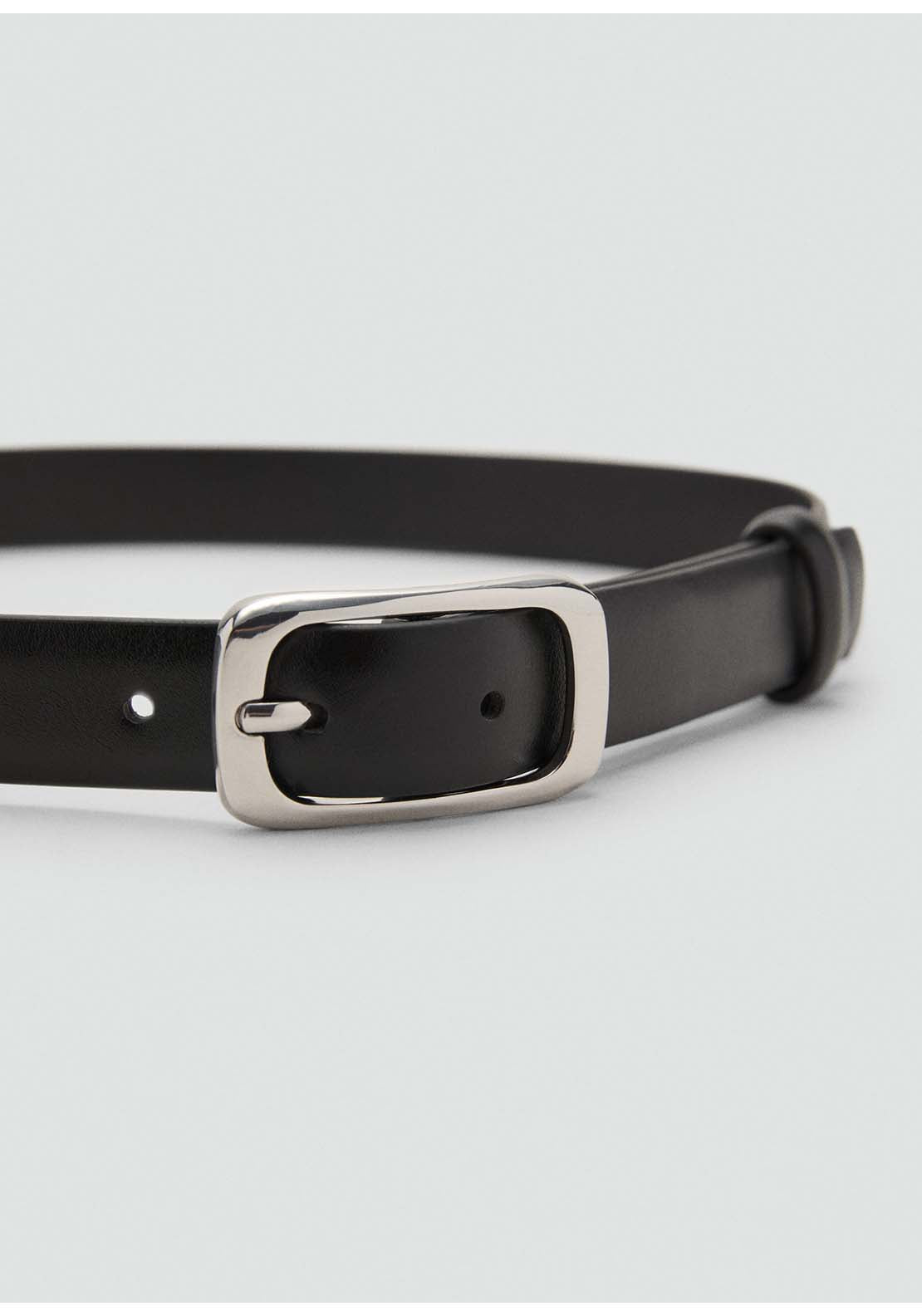 Rectangular Buckle Belt - Black