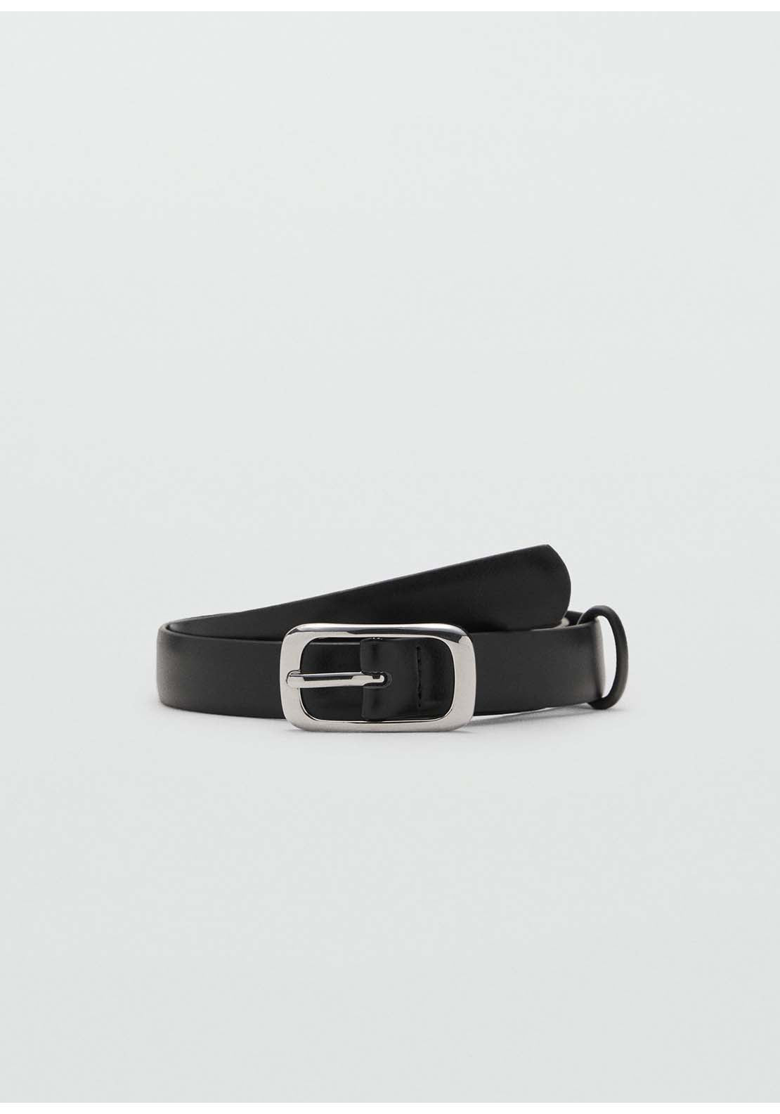 Rectangular Buckle Belt - Black