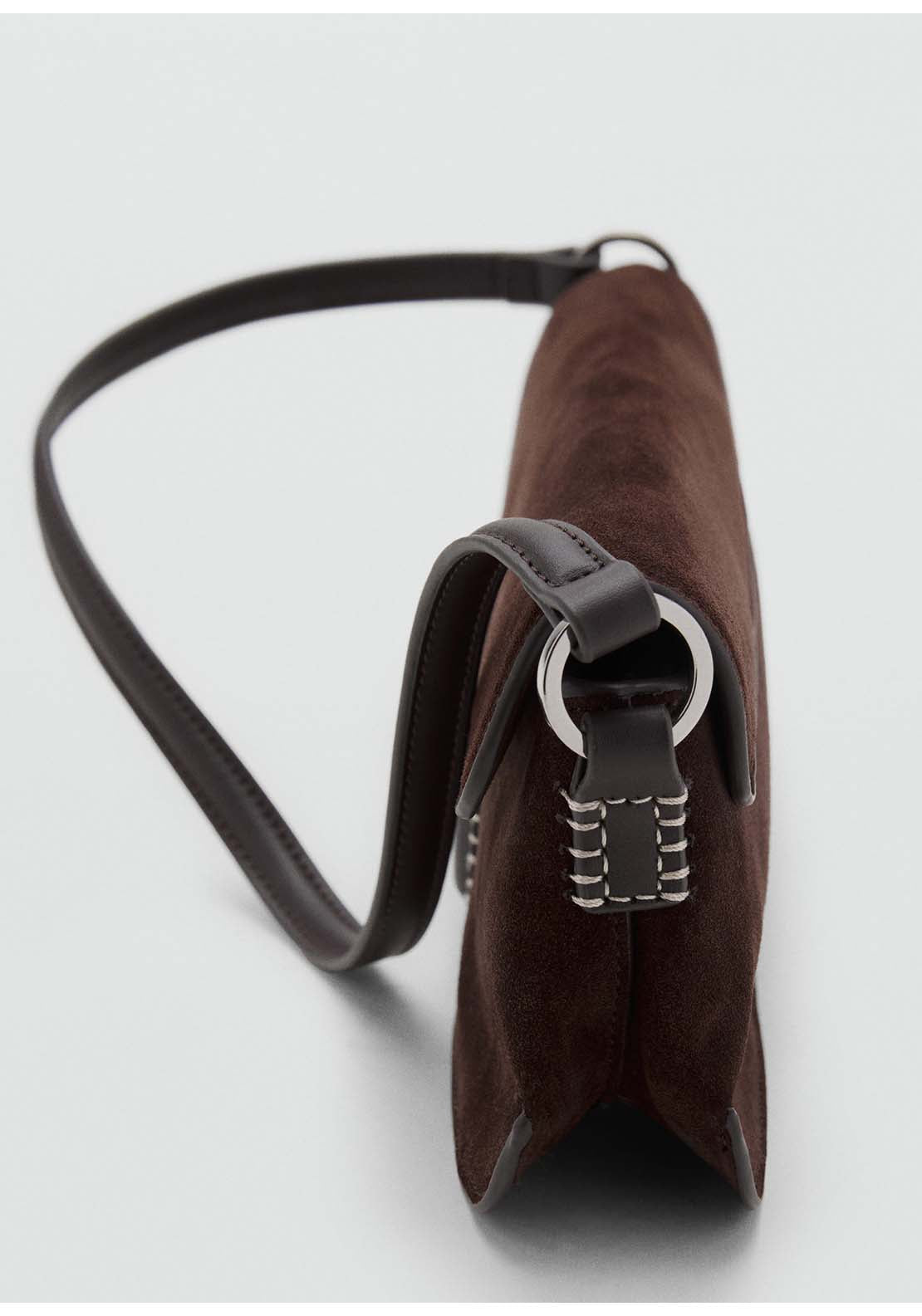 Suede Shoulder Bag - Brown