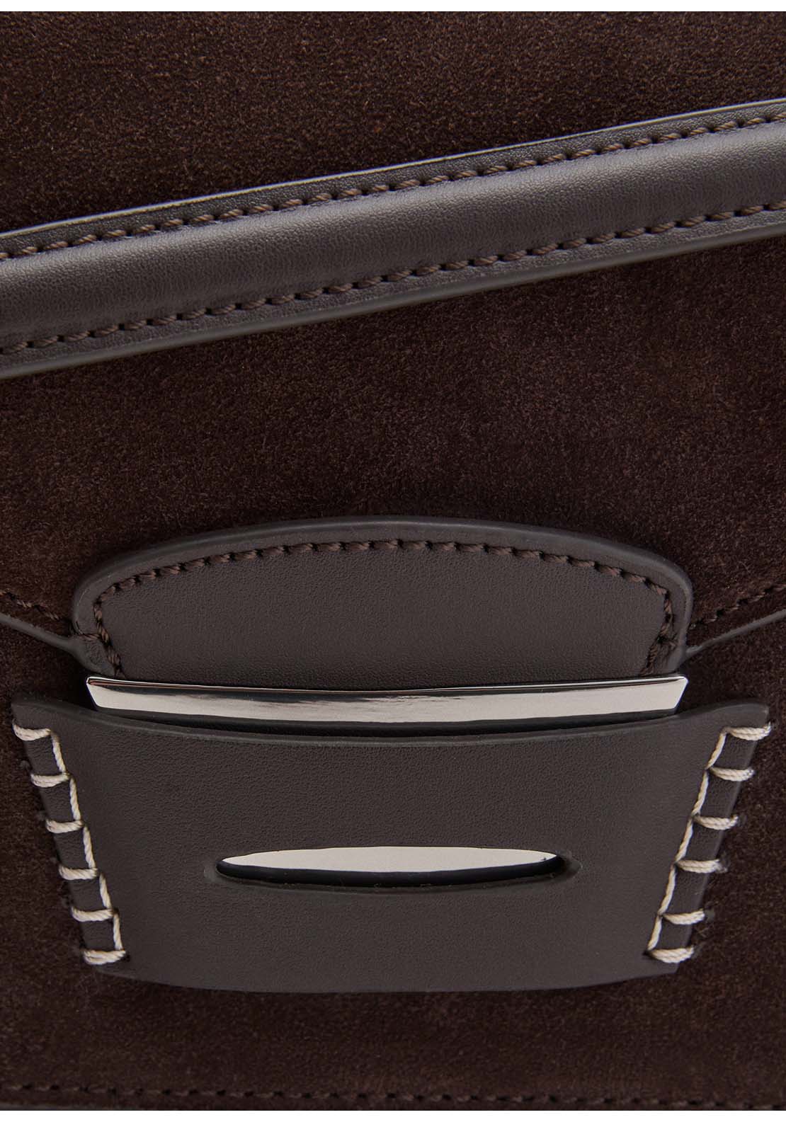 Suede Shoulder Bag - Brown
