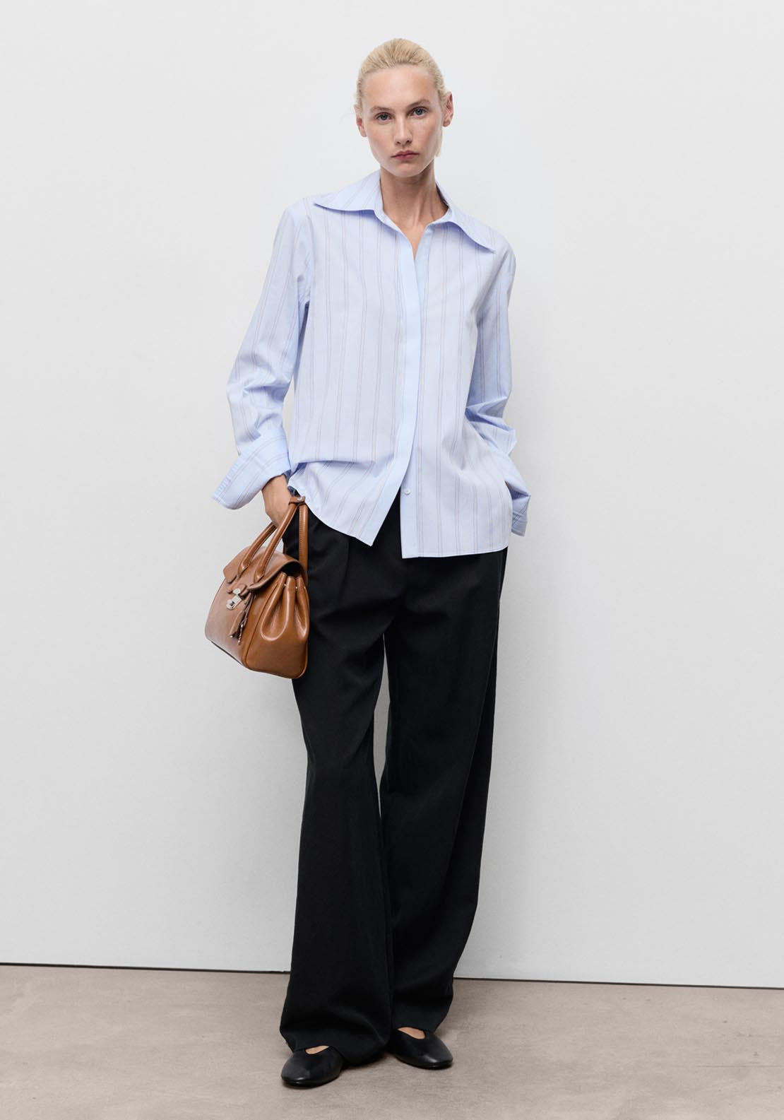 Mango Lapels Striped Shirt - Blue 3 Shaws Department Stores