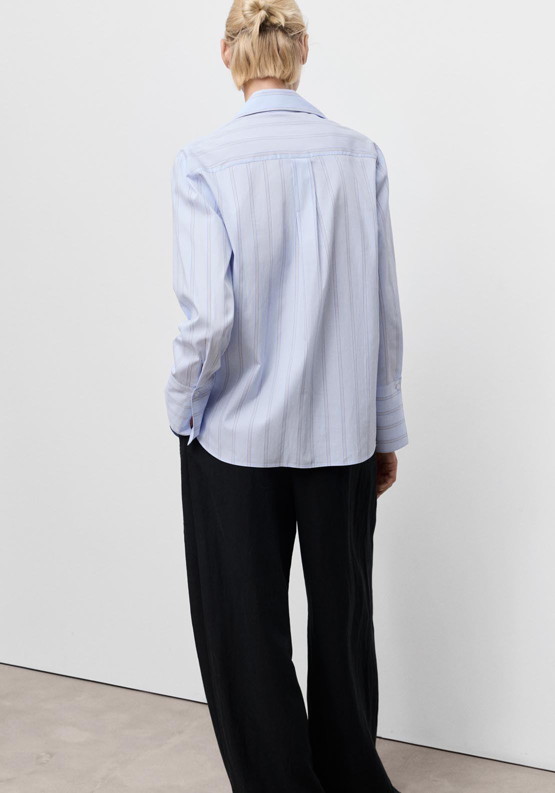 Mango Lapels Striped Shirt - Blue 2 Shaws Department Stores