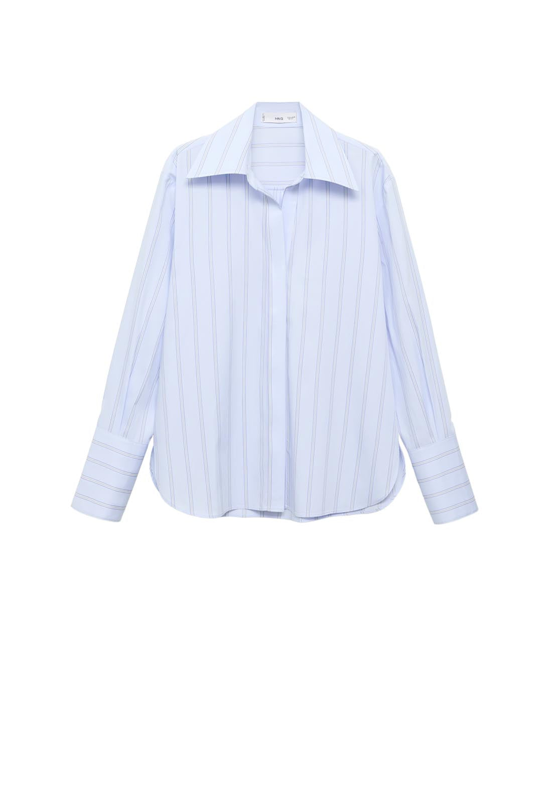 Mango Lapels Striped Shirt - Blue 6 Shaws Department Stores