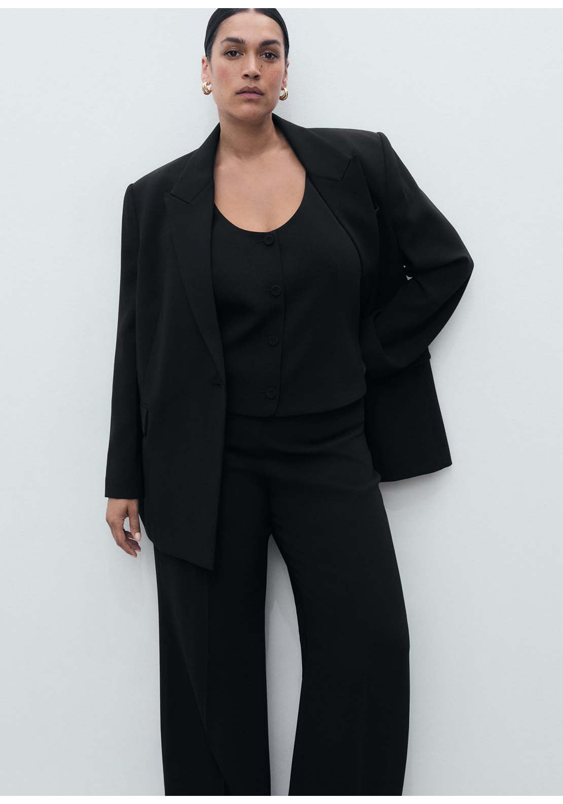 Mango Trousers Iguana - Black 1 Shaws Department Stores