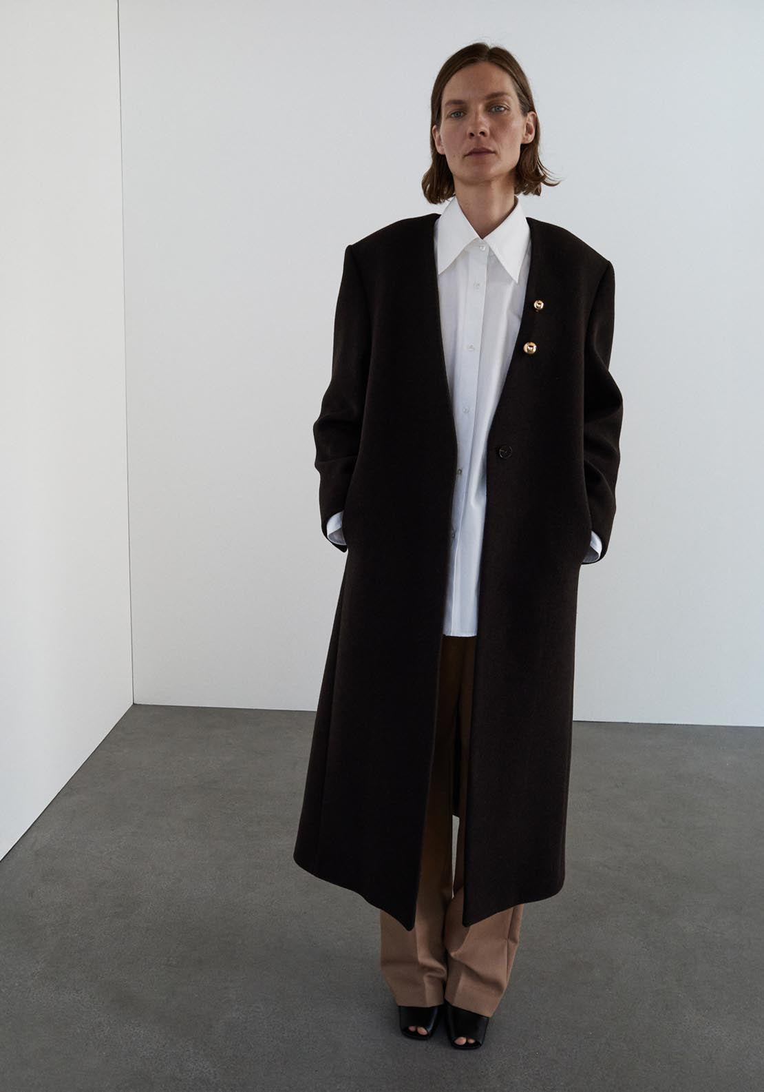 Mango Wool Overcoat - Brown 1 Shaws Department Stores