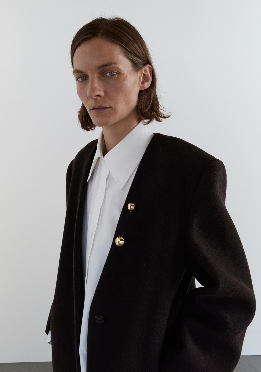 Mango Wool Overcoat - Brown 3 Shaws Department Stores
