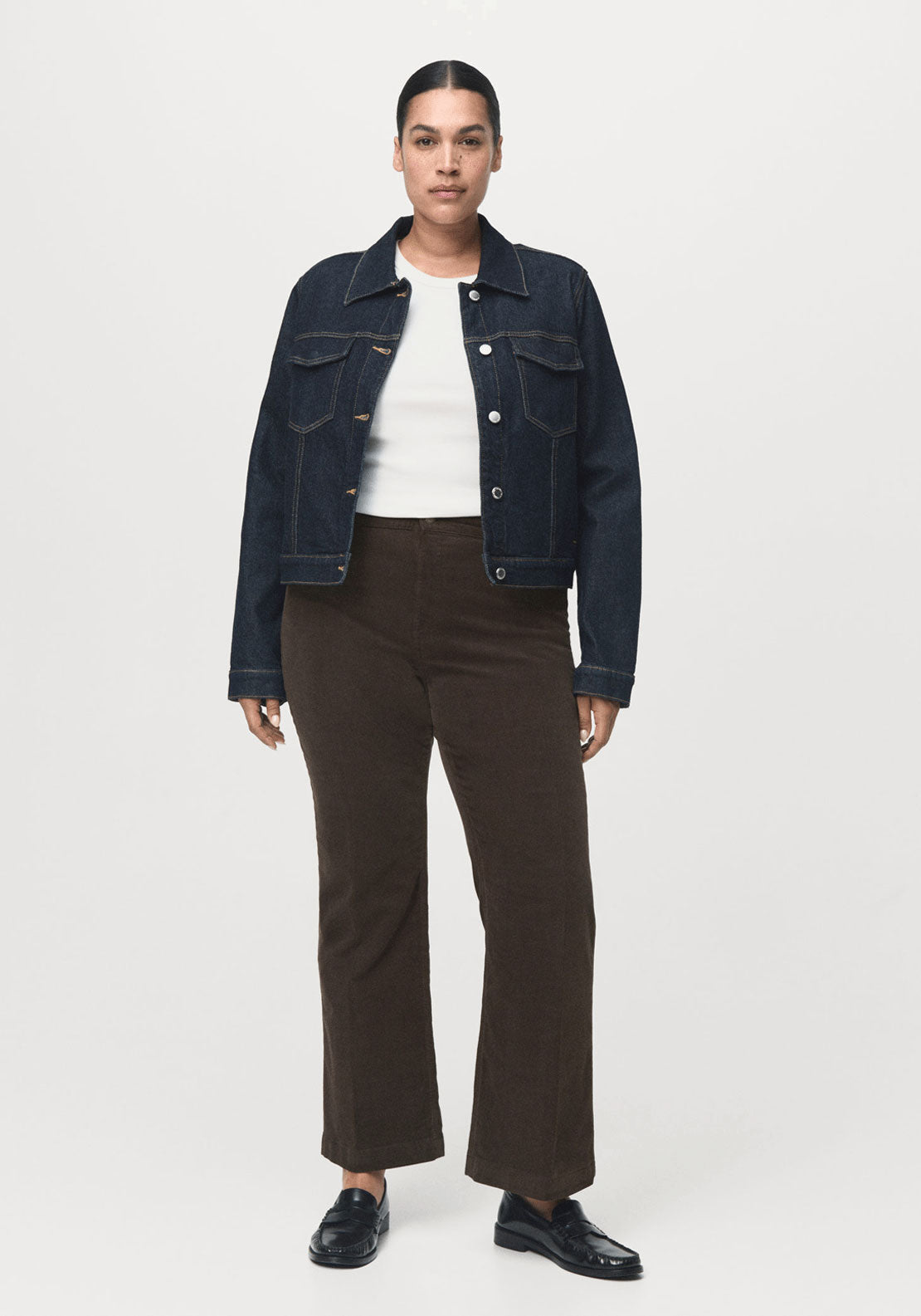 Corduroy Flared Jeans - Brown