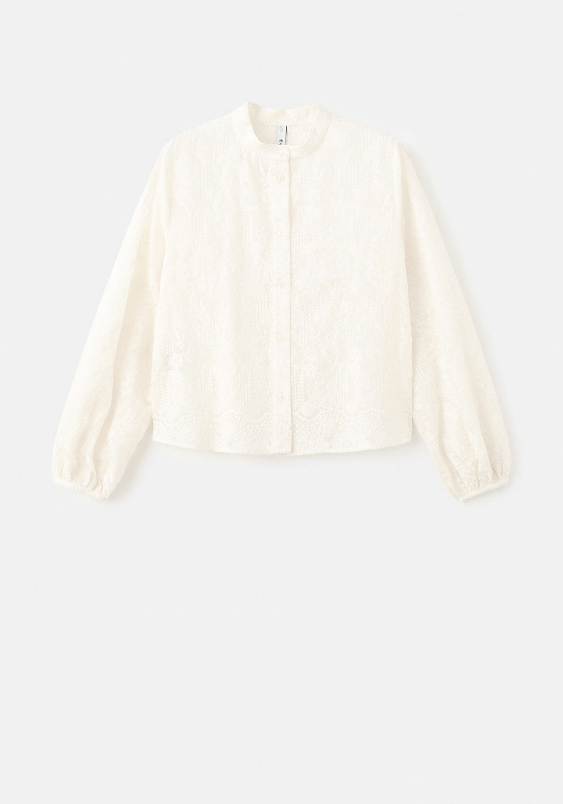 Embroidered Lyocell Blouse - Cream