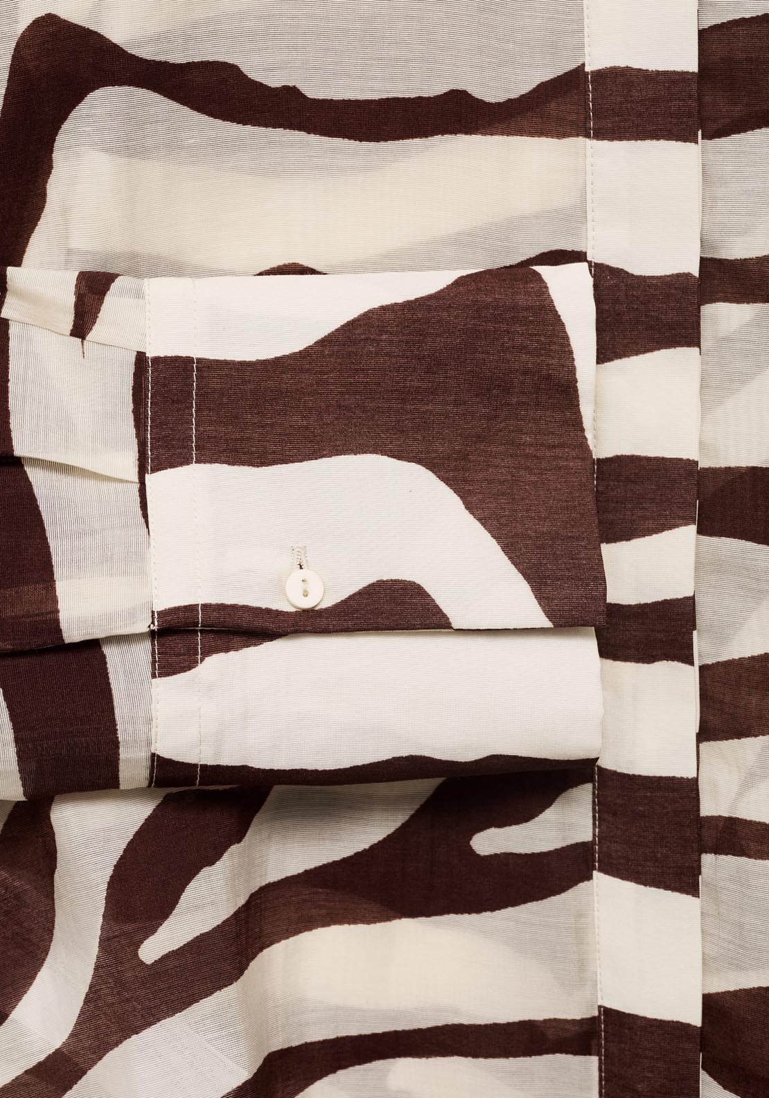 Mango Flowy Zebra Printed Shirt - Light Beige 7 Shaws Department Stores