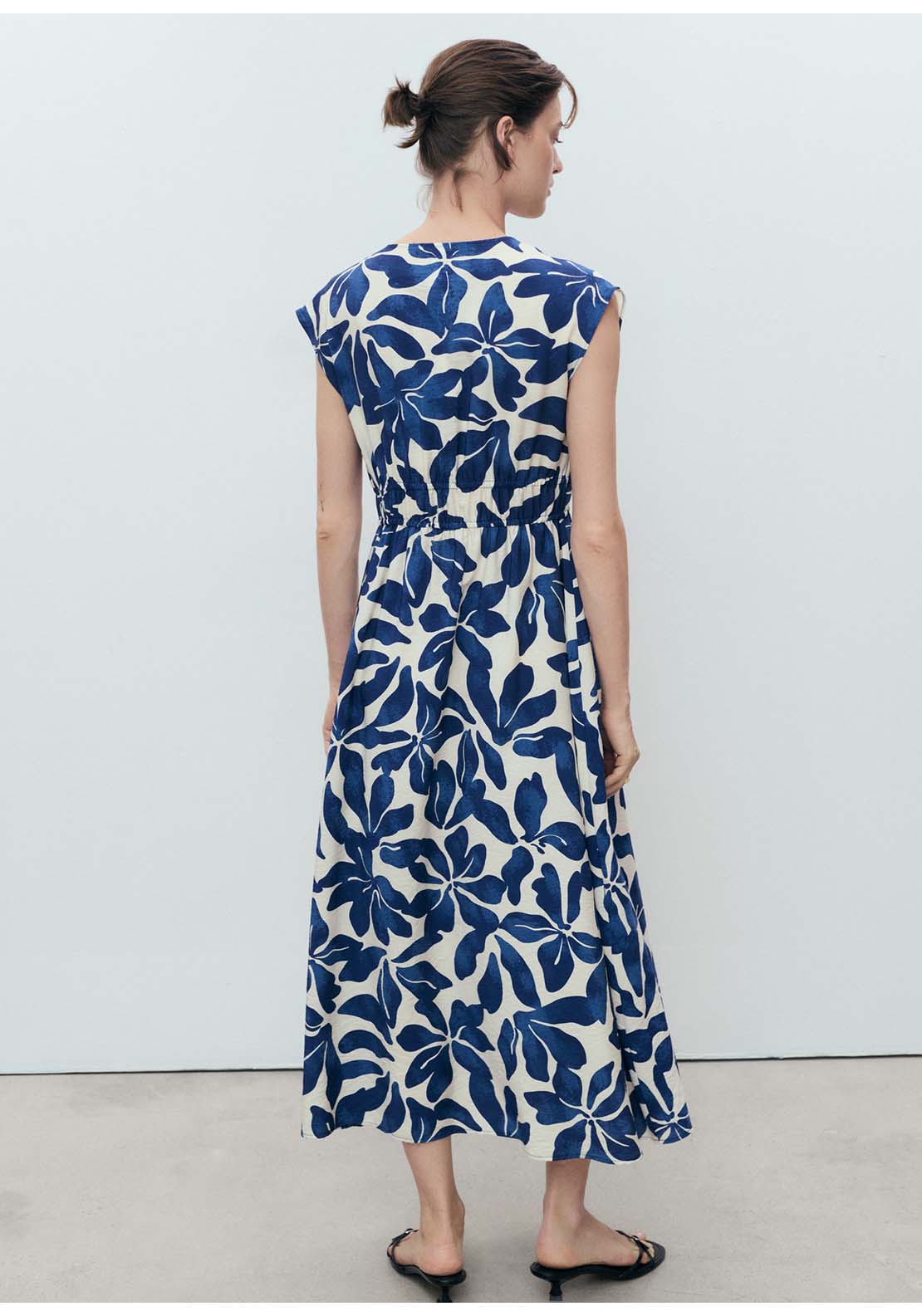 Long Printed Dress - Blue