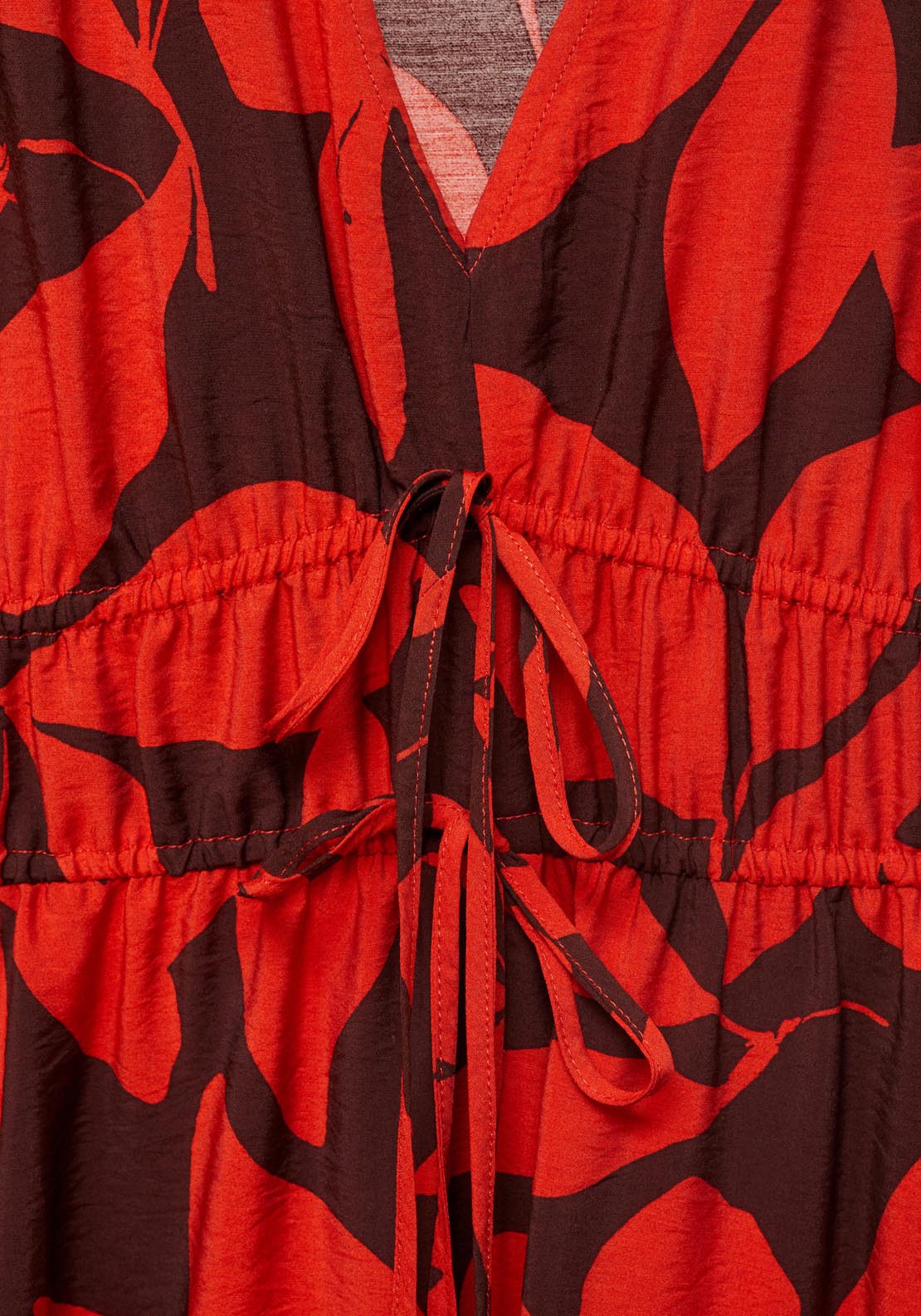 Mango Long Printed Dress - Red 6 Shaws Department Stores