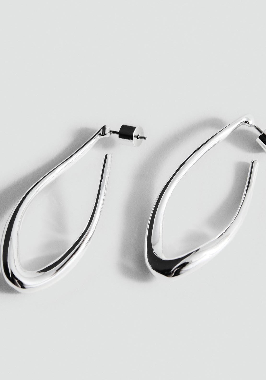 Mango Twisted Hoop Earrings - Grey 2 Shaws Department Stores