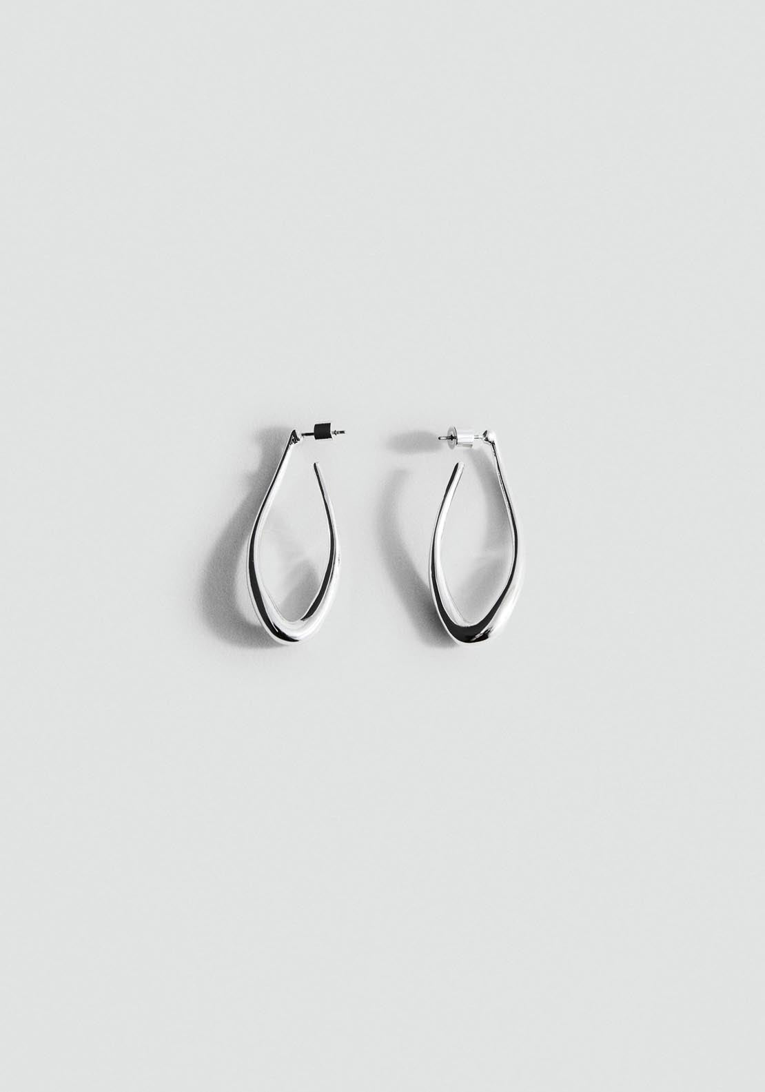 Mango Twisted Hoop Earrings - Grey 1 Shaws Department Stores