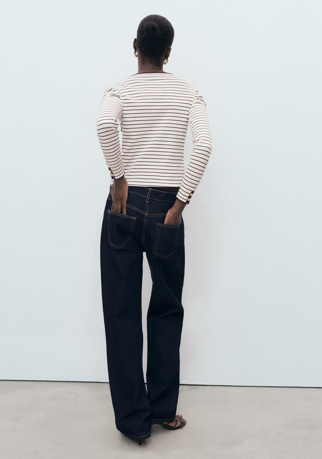 Mango Cotton T-Shirt With Buttoned Cuffs - Red 2 Shaws Department Stores