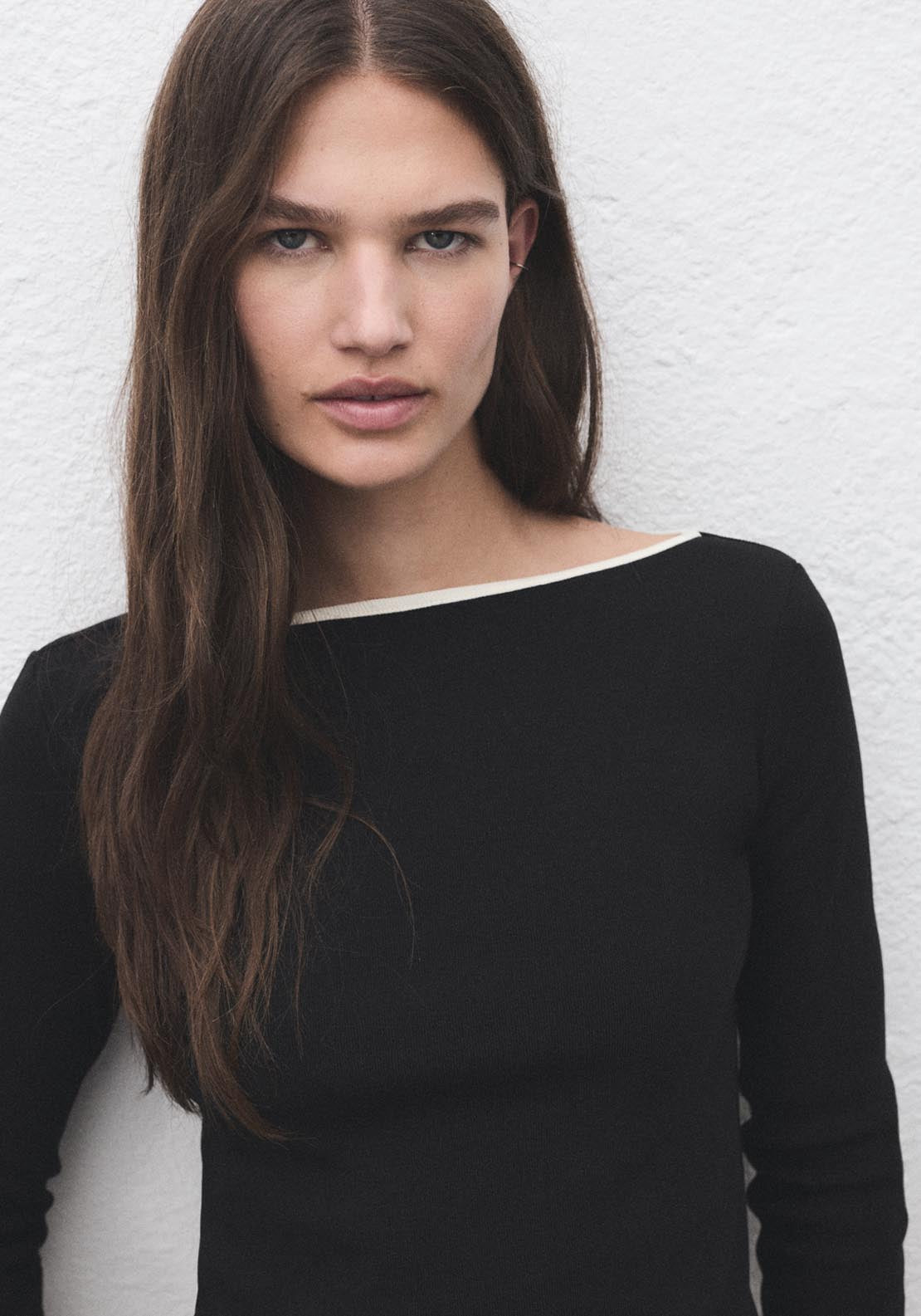 Mango Cotton T-Shirt With Buttoned Cuffs - Black 3 Shaws Department Stores