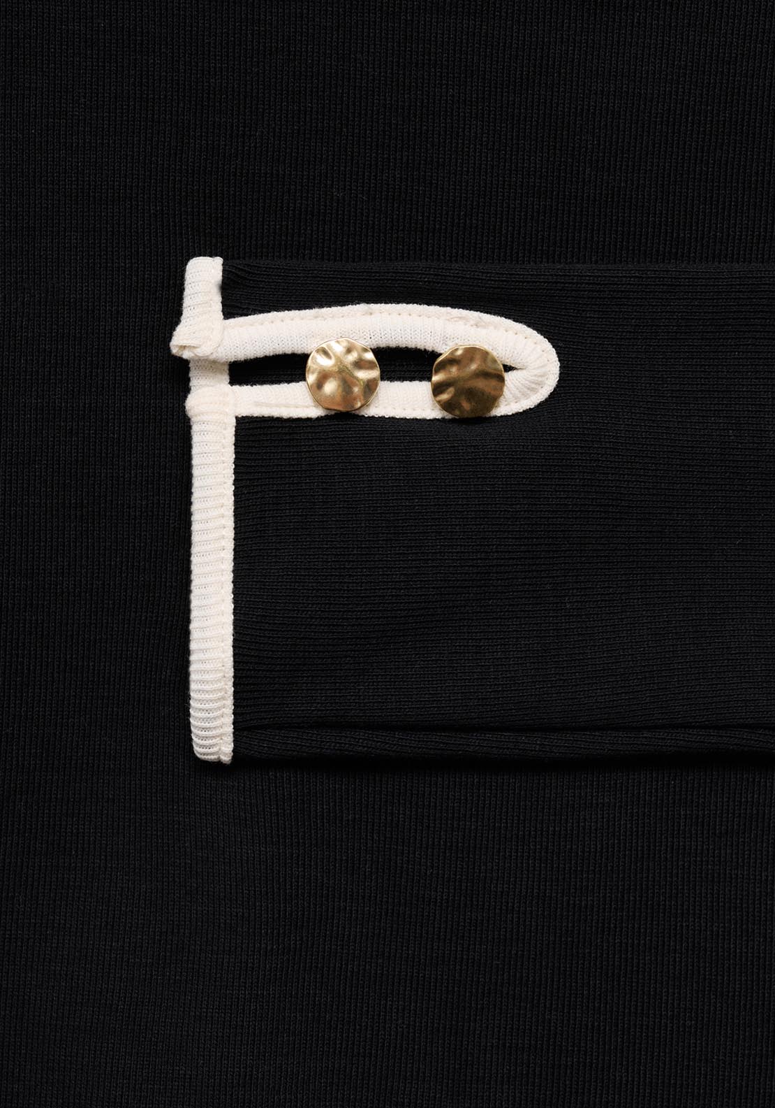 Mango Cotton T-Shirt With Buttoned Cuffs - Black 6 Shaws Department Stores