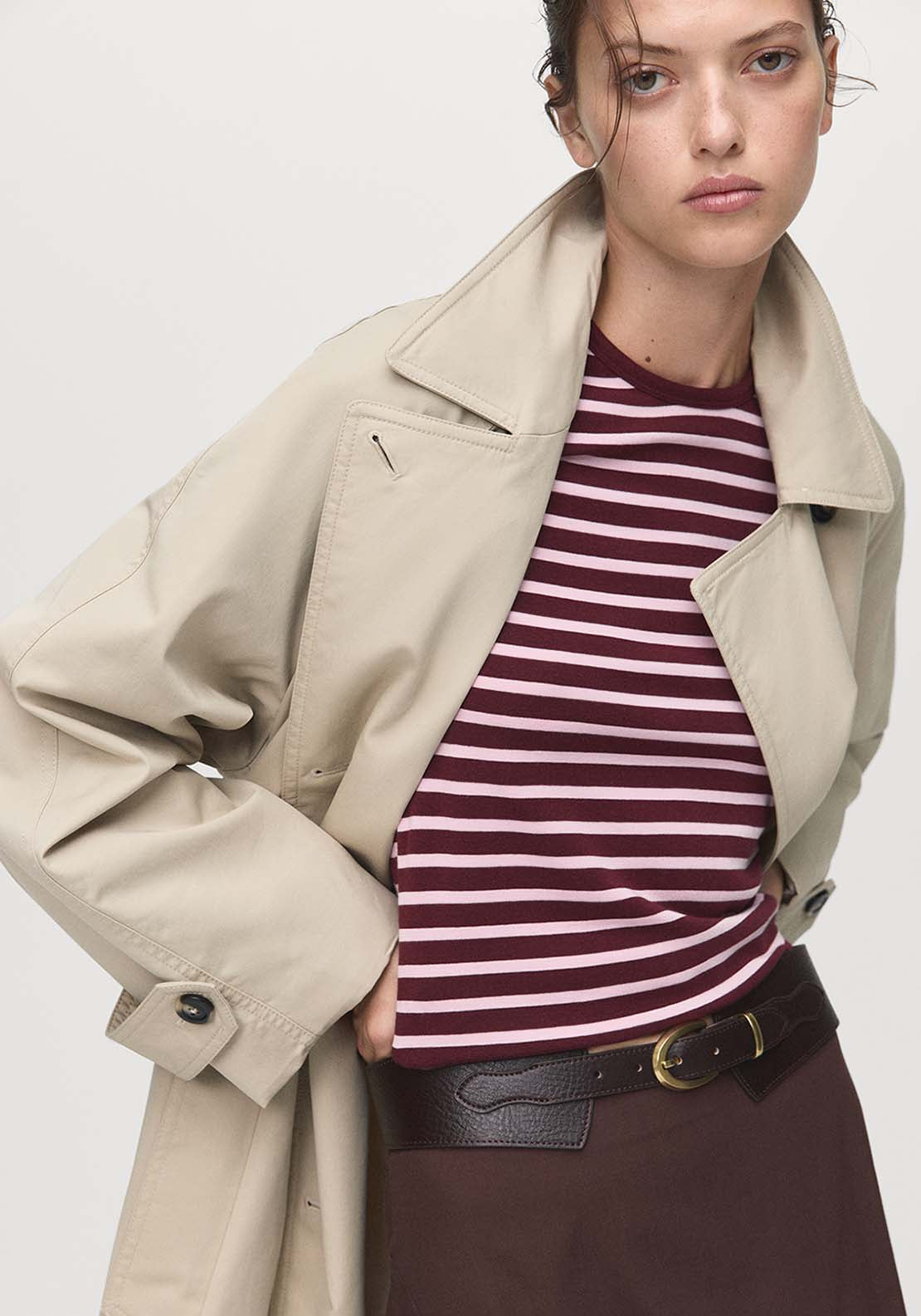 Long Sleeved Striped T-Shirt - Pink