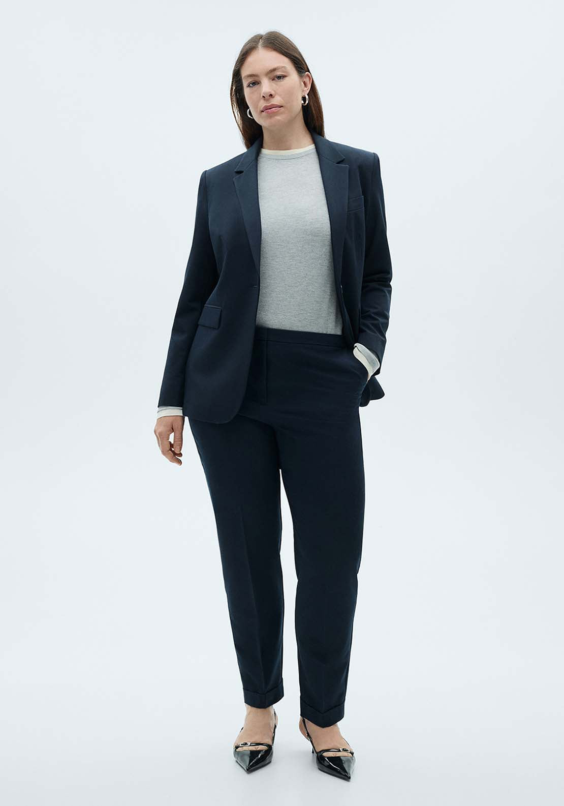 Straight Suit Trousers - Black