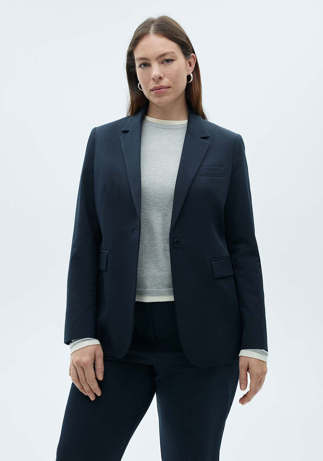 Straight Suit Trousers - Black