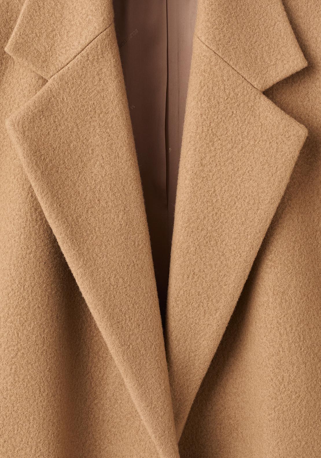 Mango Lapels Wool Coat - Brown 4 Shaws Department Stores
