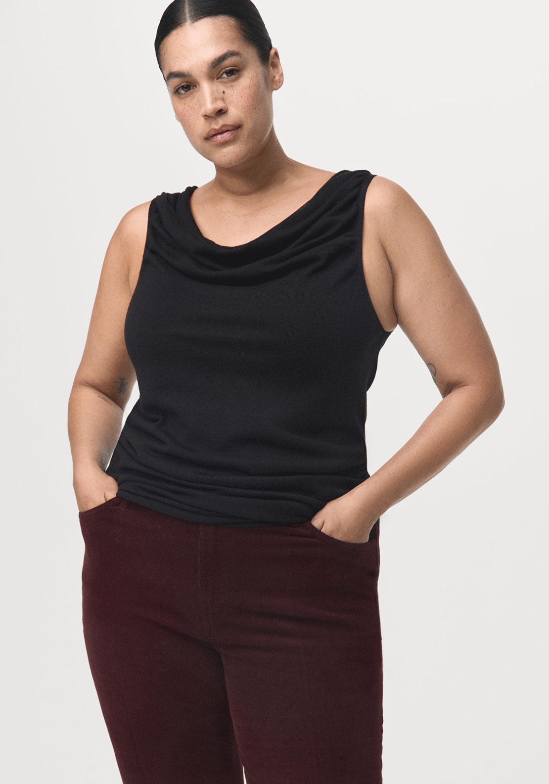 Corduroy Flared Jeans - Brown