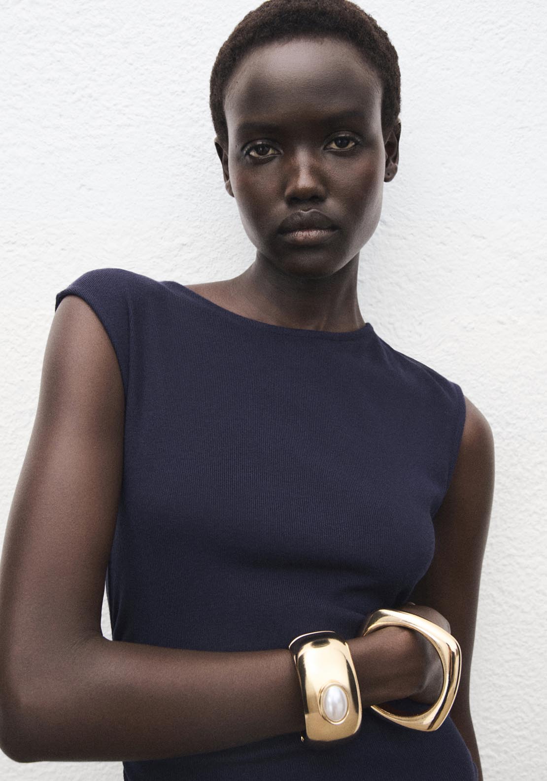 Ruched Fitted Dress - Blue