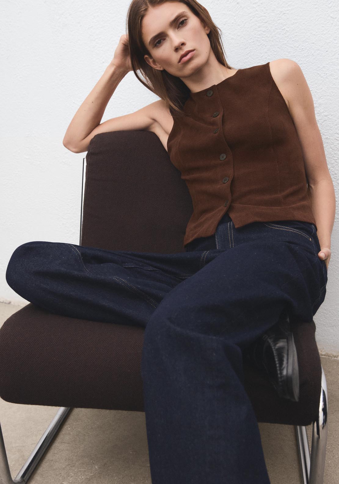 Corduroy Suit Waistcoat - Brown