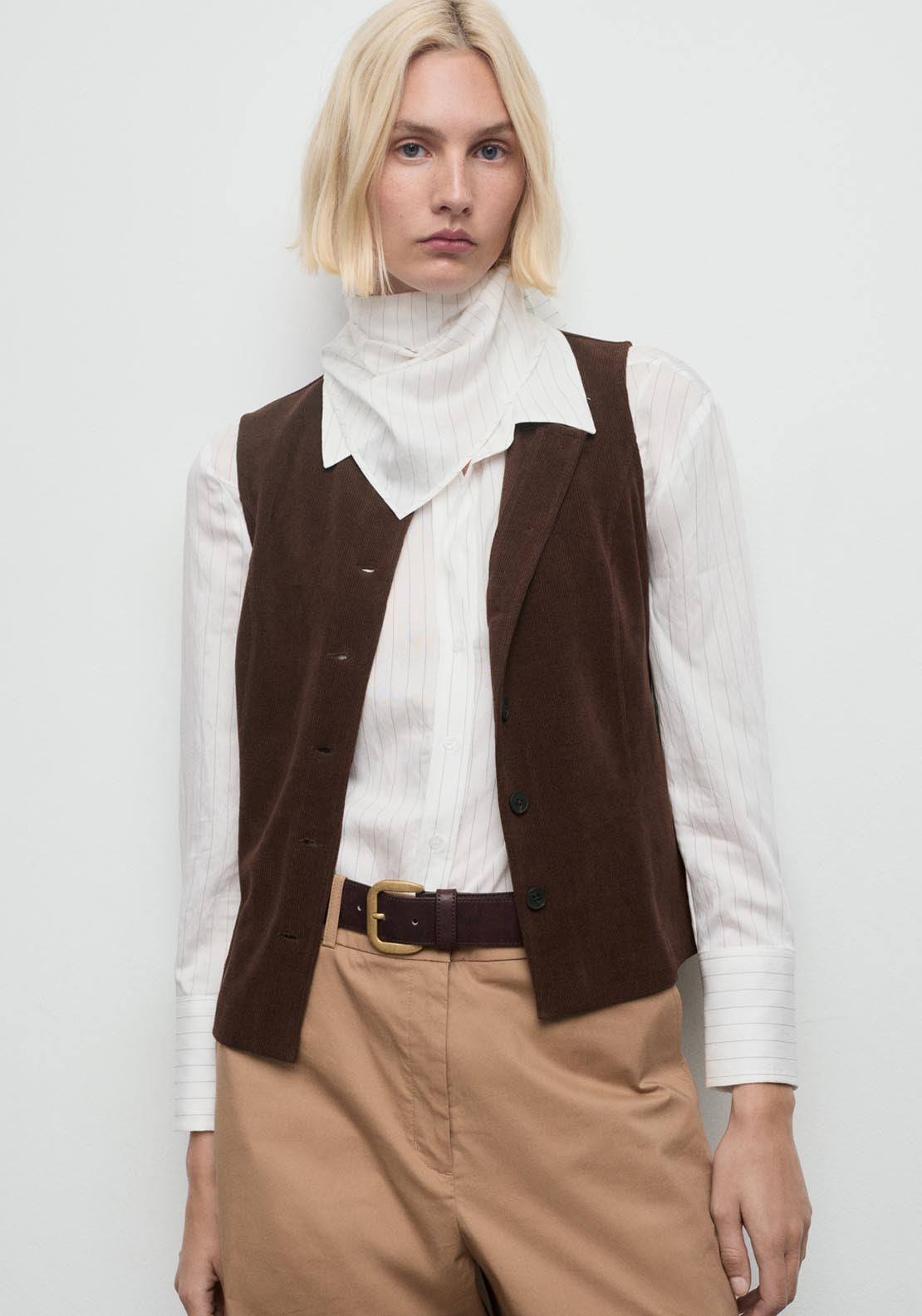 Corduroy Suit Waistcoat - Brown