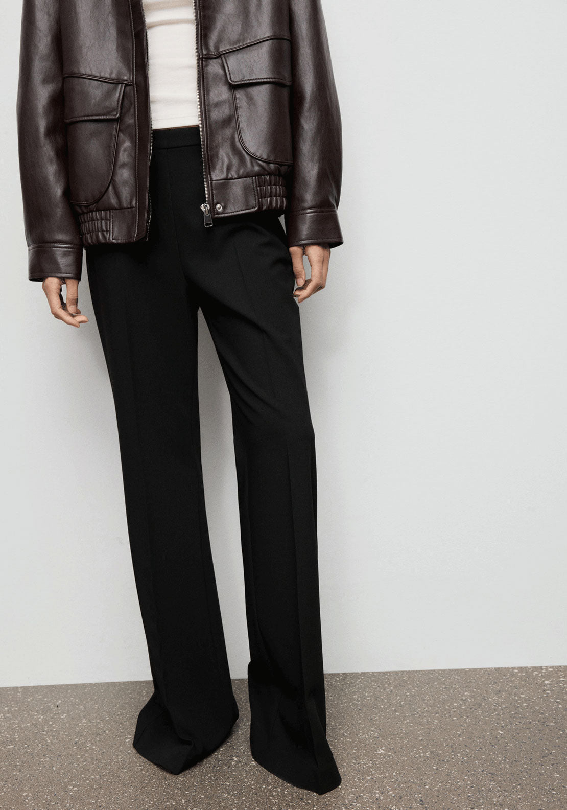 Flare Suit Trousers - Black