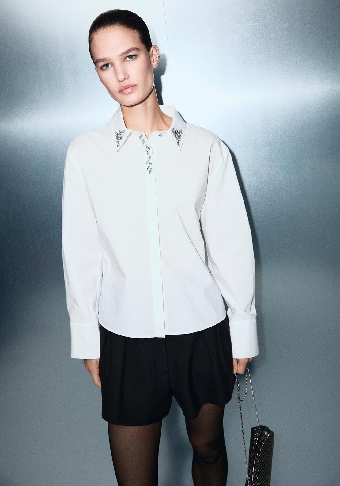 Mango Crystal Detail Shirt - Off White 1 Shaws Department Stores