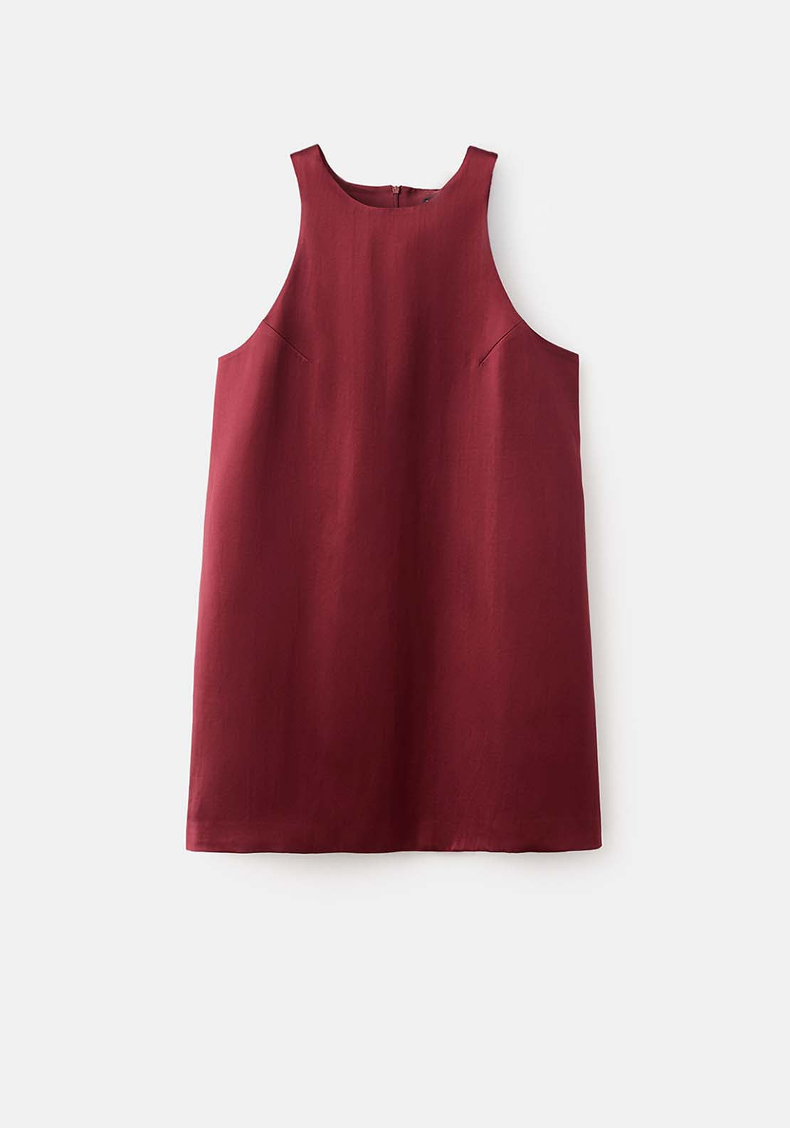 Satin Tie Dress - Burgundy