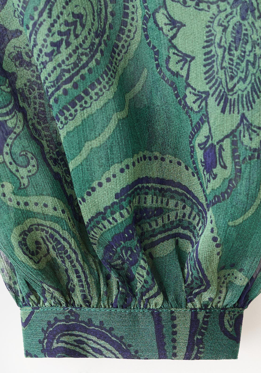 Mango Paisley Print Blouse With Foulard - Green 6 Shaws Department Stores