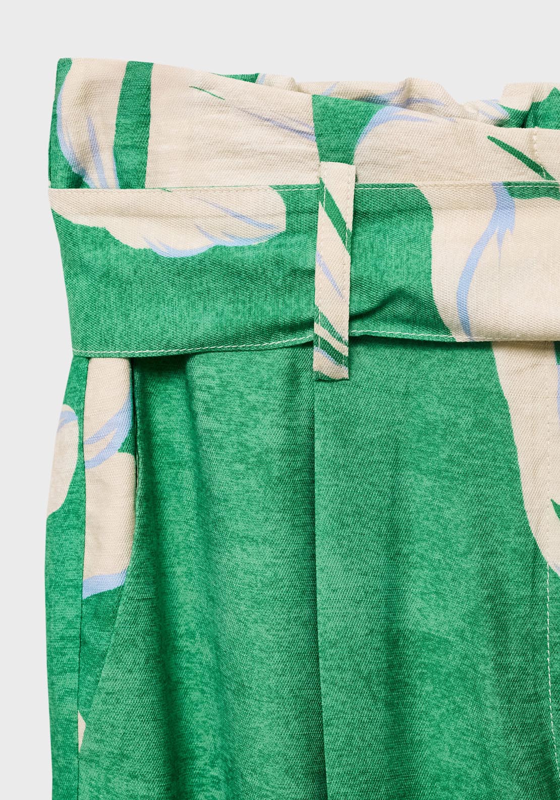 Mango Printed Trousers With Belt - Green 5 Shaws Department Stores