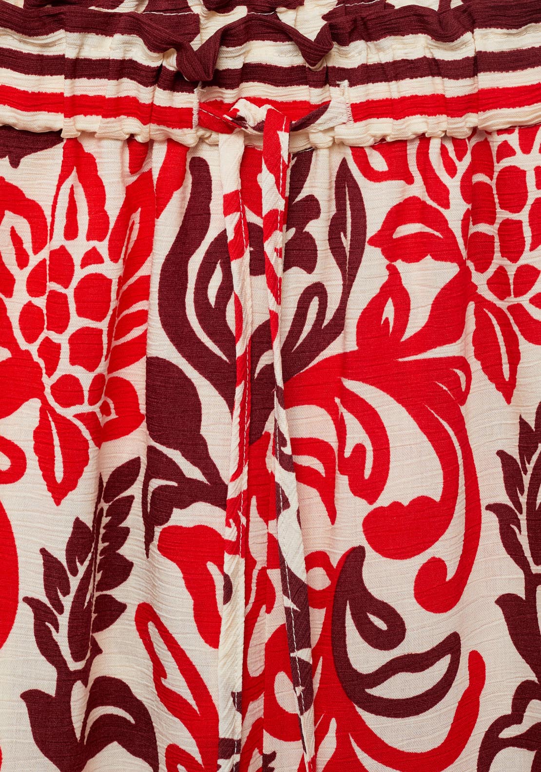 Mango Flowy Printed Trousers - Beige 6 Shaws Department Stores