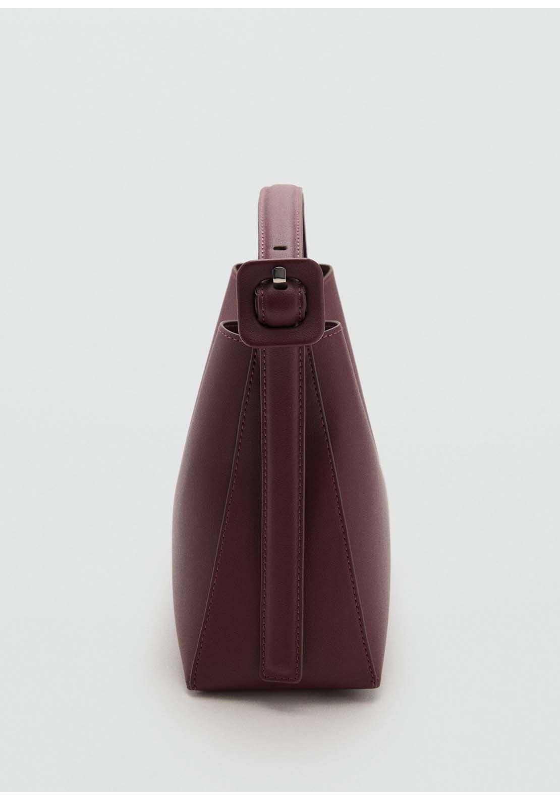 Mini Shopper Bag With Buckle - Red