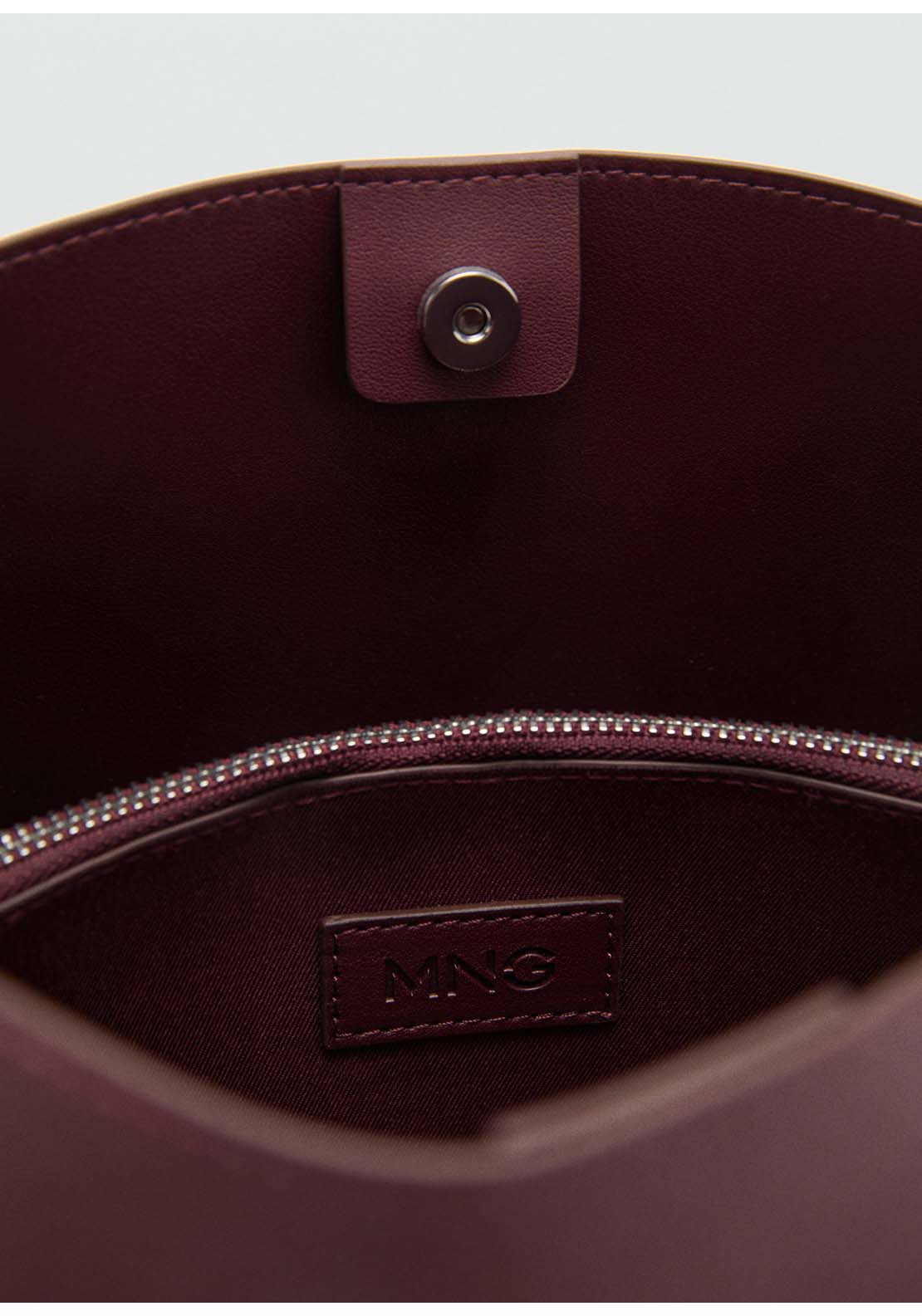 Mini Shopper Bag With Buckle - Red