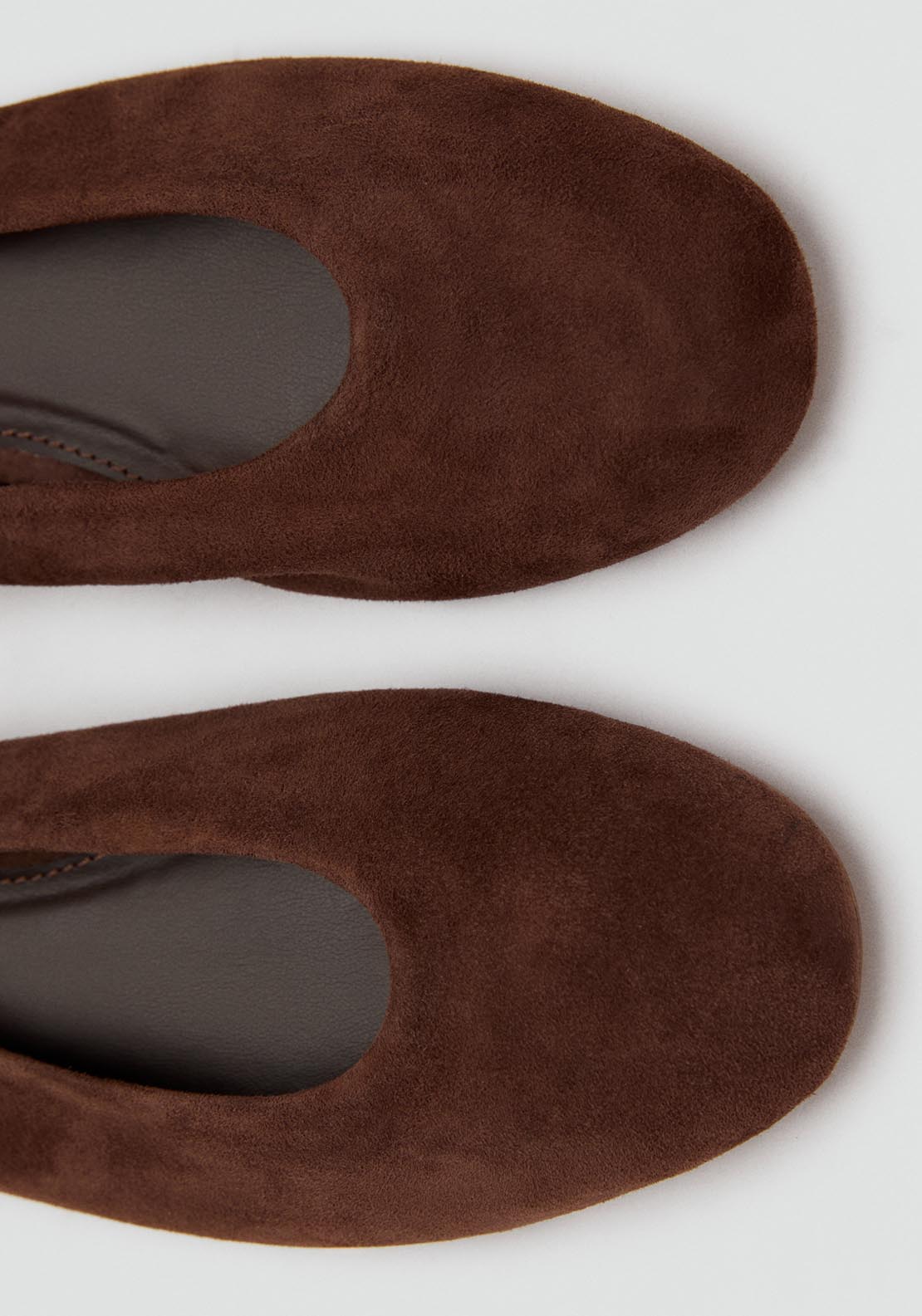 Mango Suede Flat Ballets - Brown 5 Shaws Department Stores