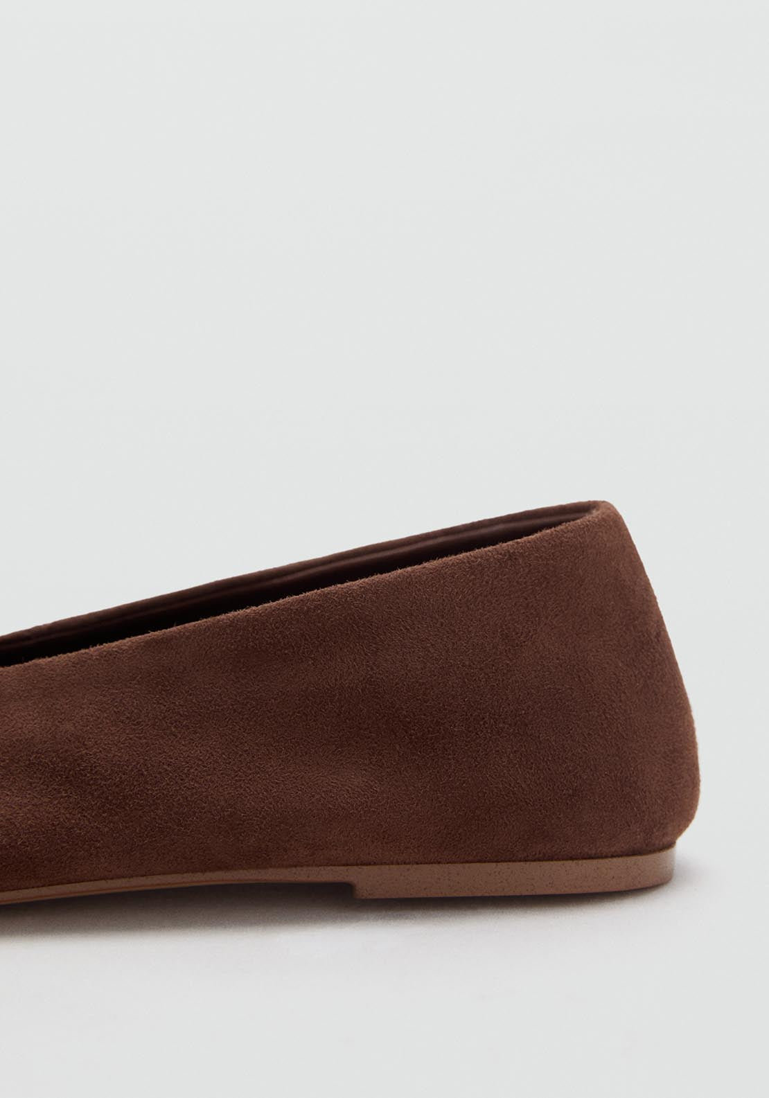 Mango Suede Flat Ballets - Brown 6 Shaws Department Stores
