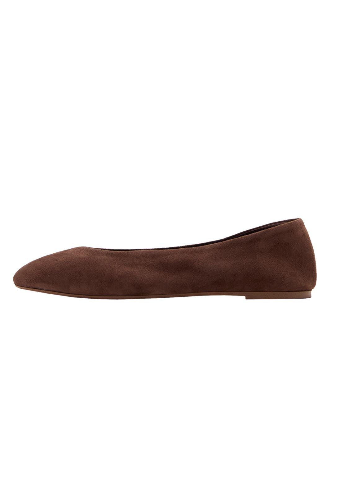Mango Suede Flat Ballets - Brown 8 Shaws Department Stores