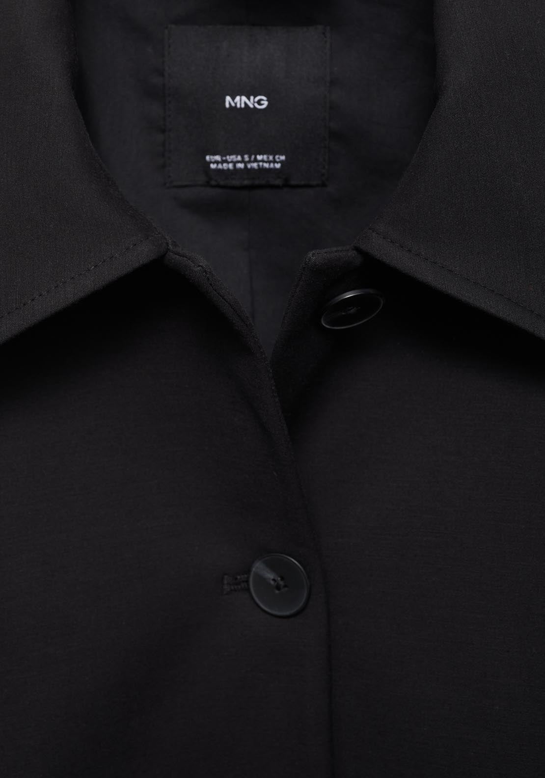 Mango Cropped Jacket With Pockets - Black 5 Shaws Department Stores