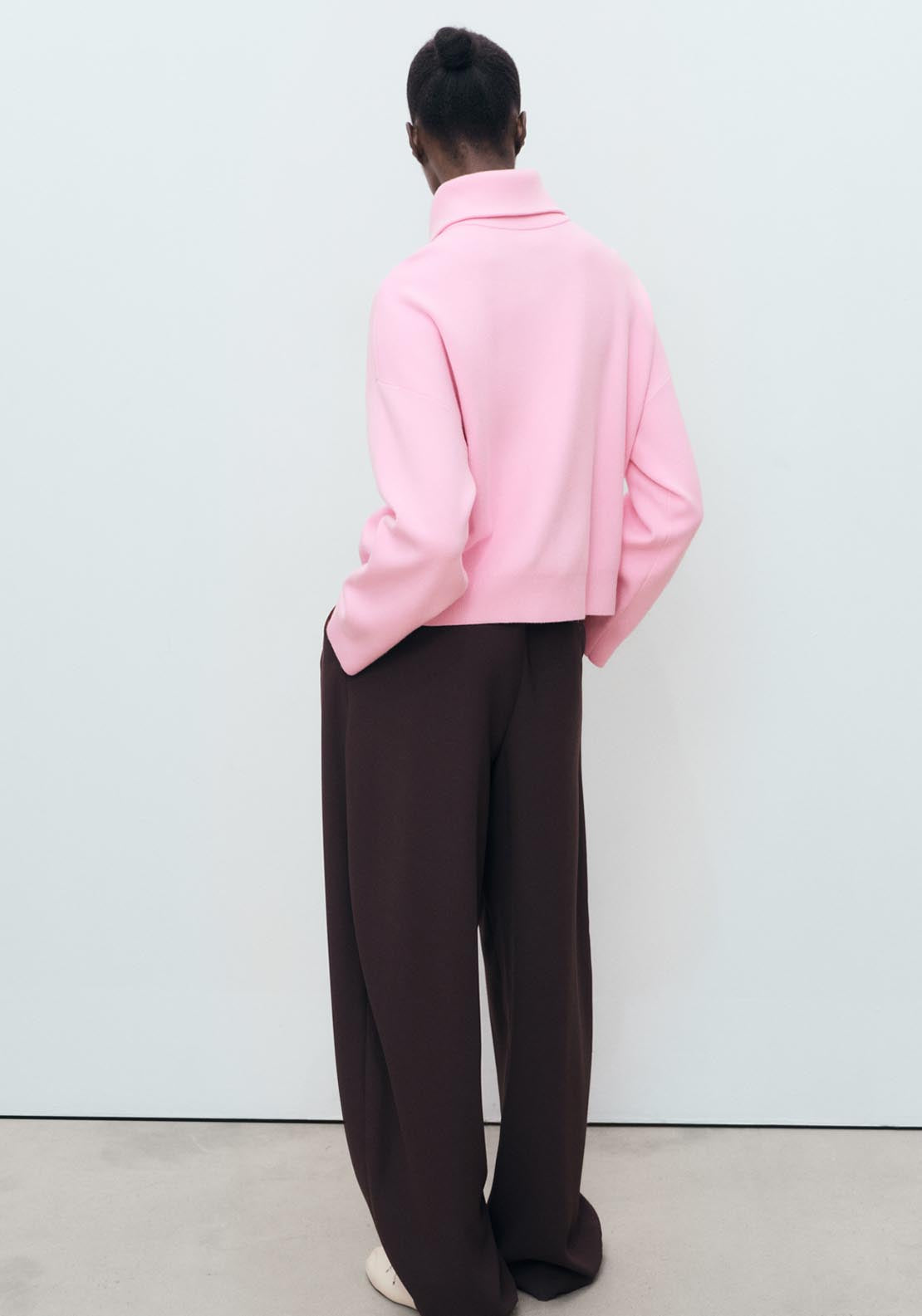 Mango Knitted Sweater With Zip Collar - Pink 2 Shaws Department Stores