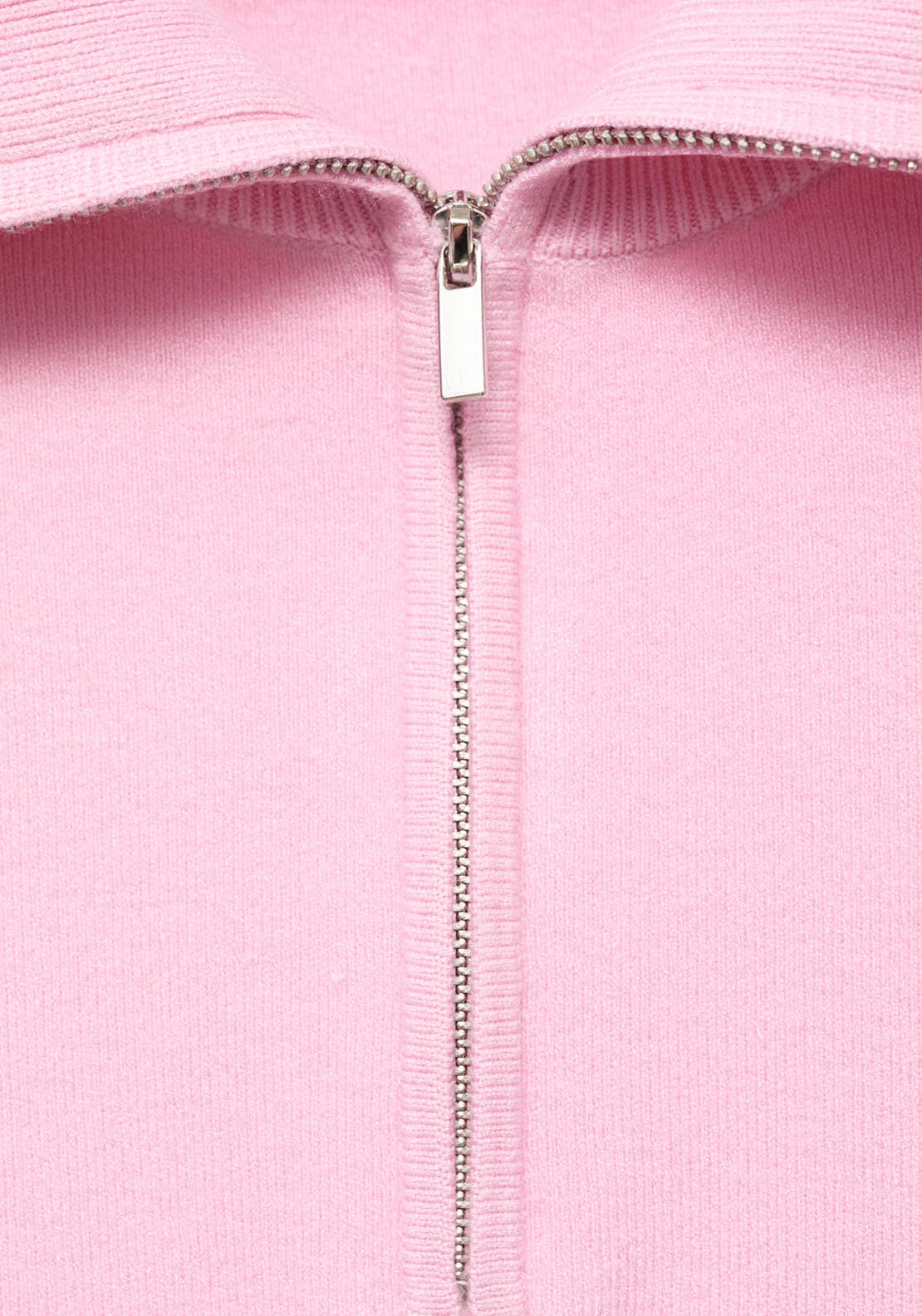 Mango Knitted Sweater With Zip Collar - Pink 6 Shaws Department Stores