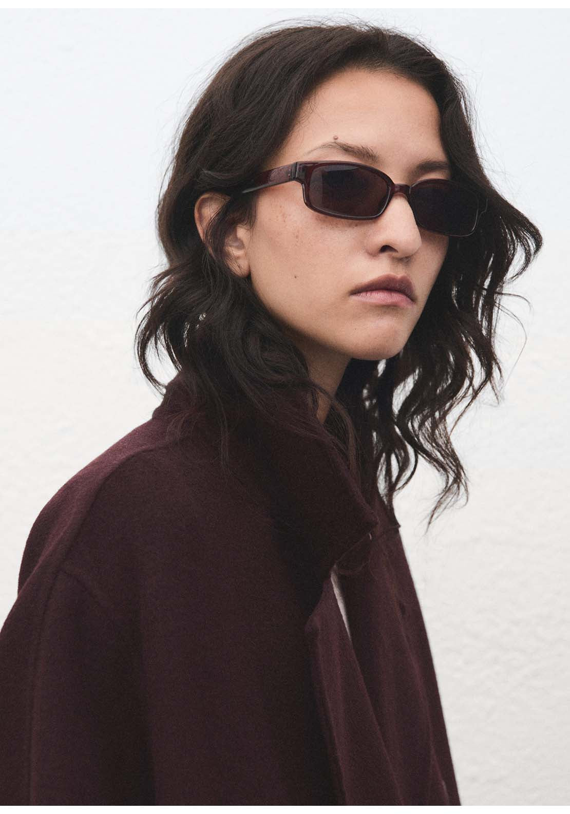 Handmade Oversized Wool Coat - Red
