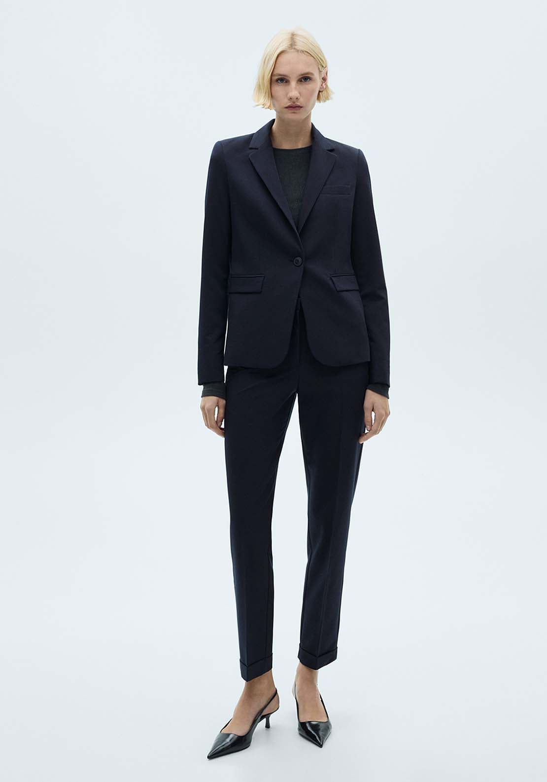 Fitted Suit Jacket - Black