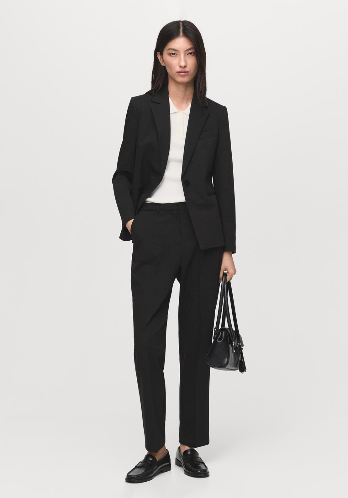 Mango Fitted Suit Jacket - Black 3 Shaws Department Stores