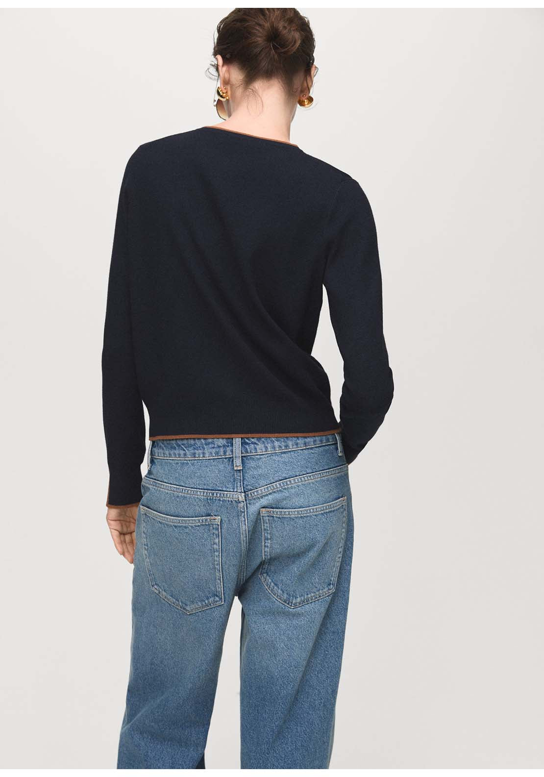 Cardigan With Cuff Opening - Blue