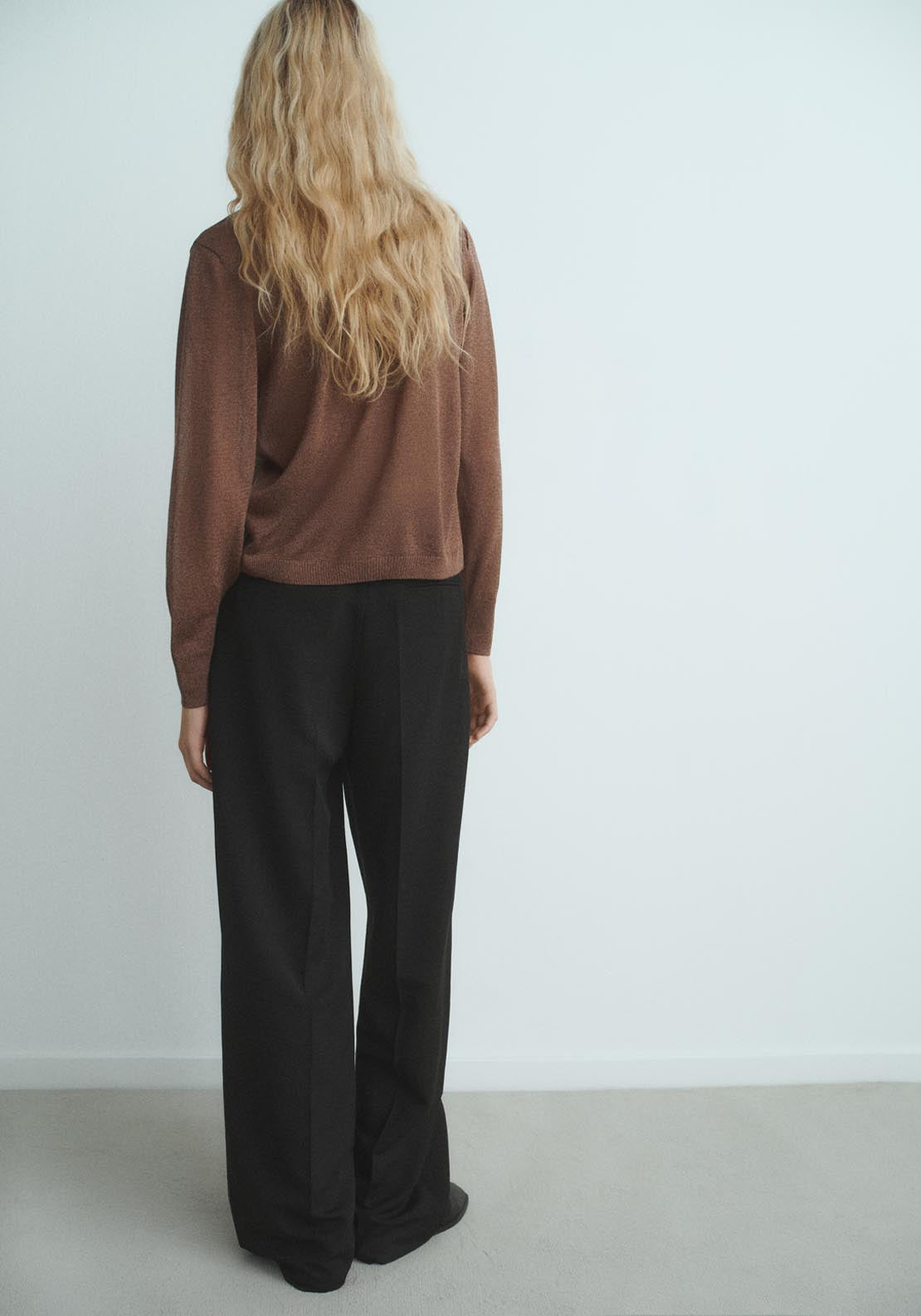 Mango Fine Knit Cardigan With Foulard - Brown 2 Shaws Department Stores