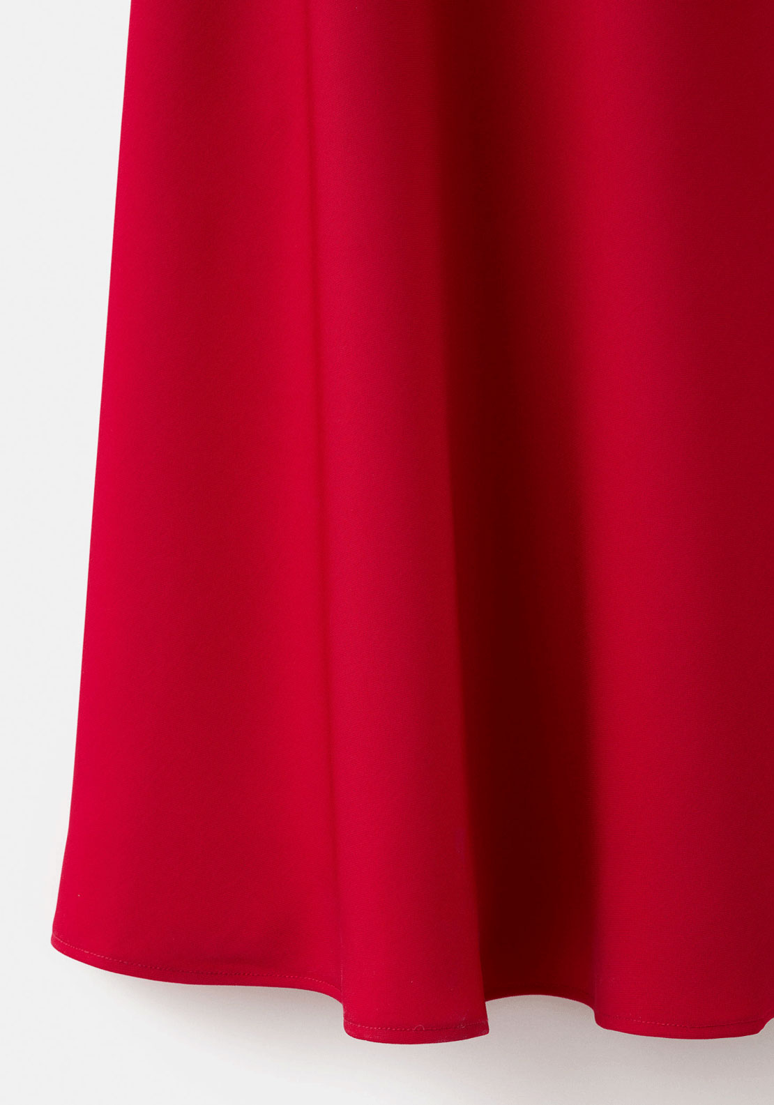 A-Line Dress With Asymmetrical Neckline - Red