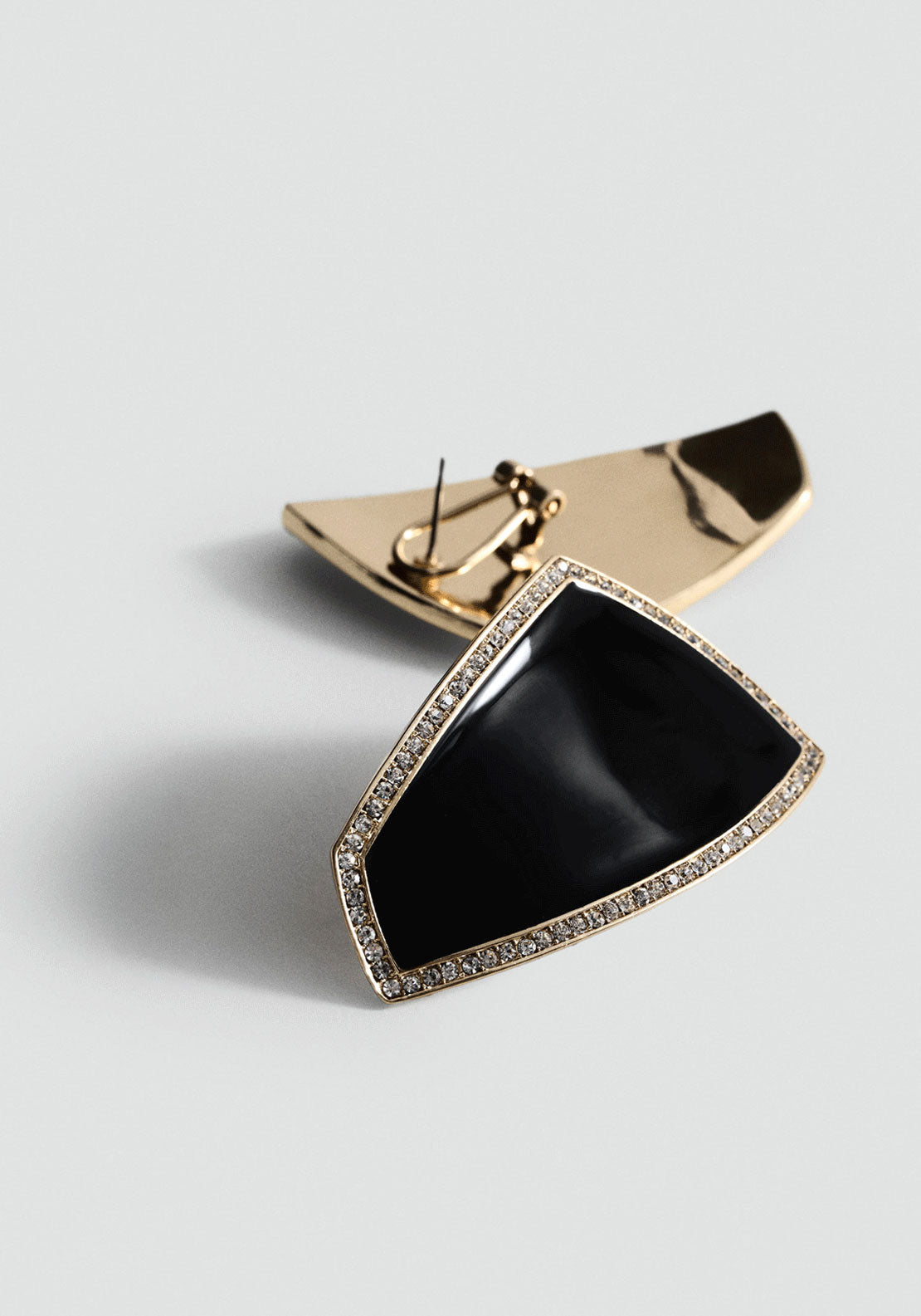 Earrings With Combined Crystals - Black